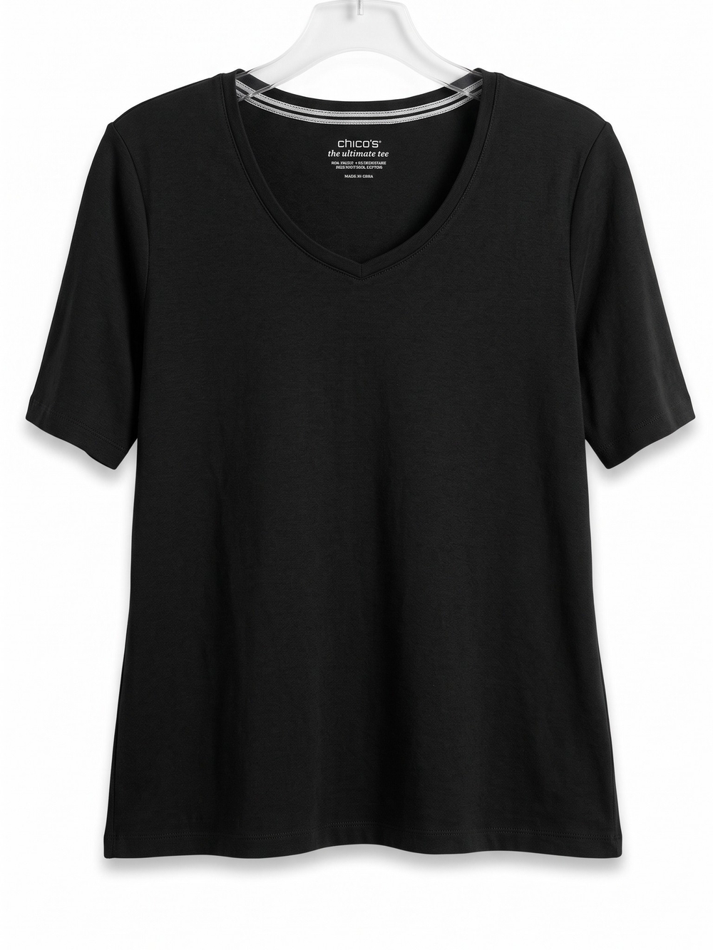 Chico's Size 1- M Black Supima Cotton Ultimate Tee